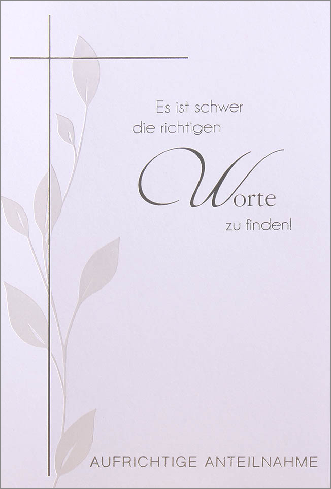 Faltkarte Es ist schwer die richtigen Worte zu finden -  Anlass: Trauer (11,5 x 17 cm)