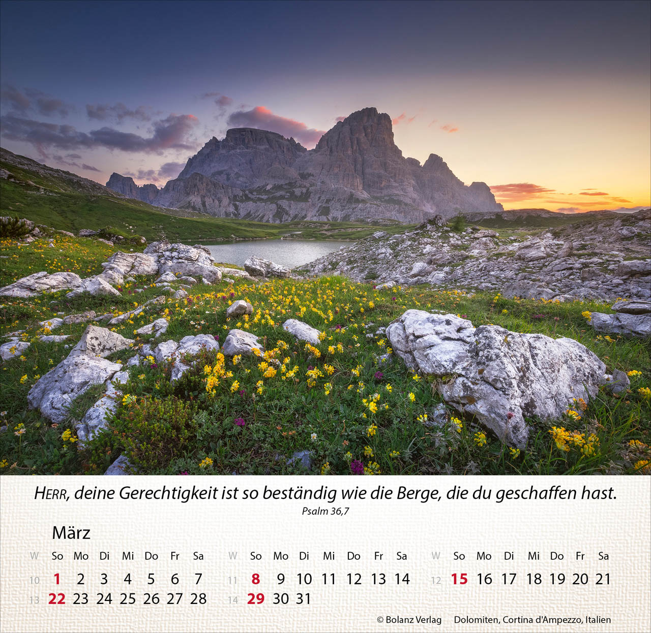Berge 2026 - Tischkalender