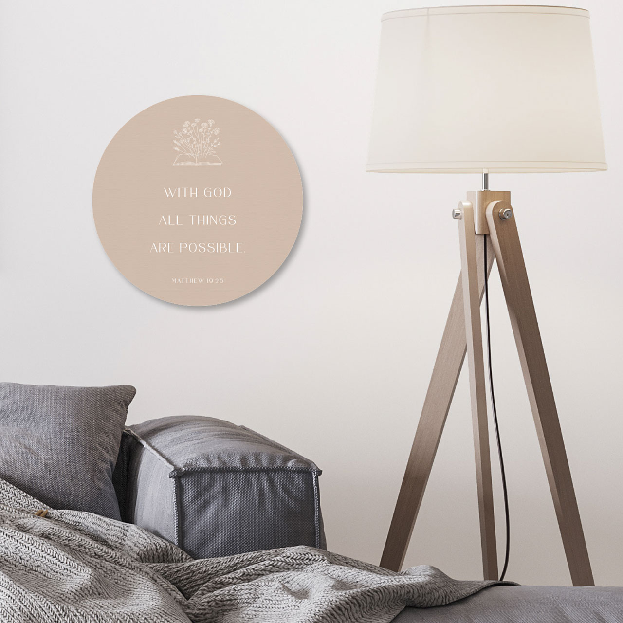 Wandschmuckbild with God 25cm -  (25 cm Durchmesser)