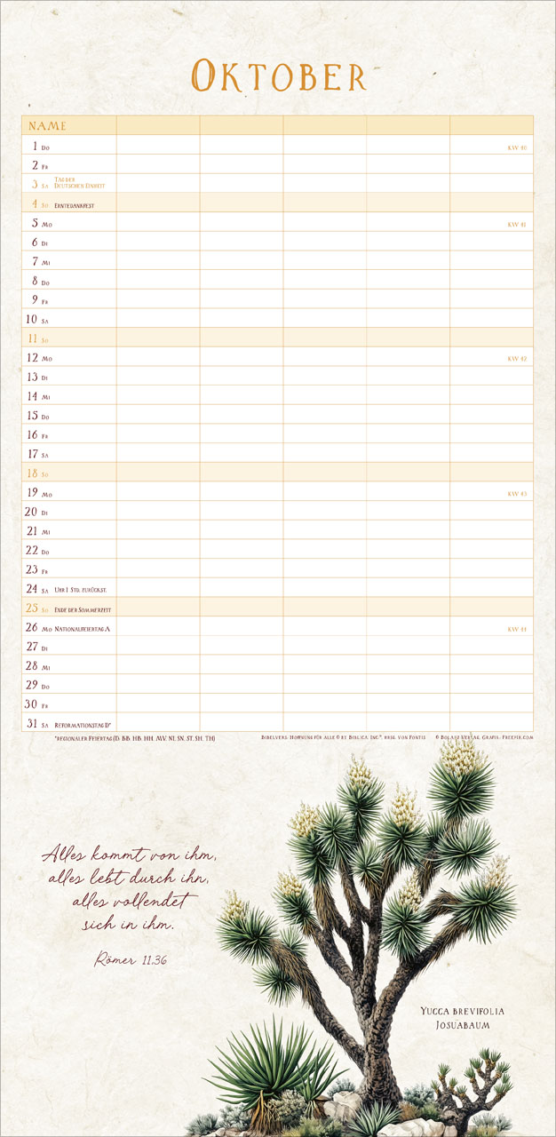 NaturWunder des Schöpfers 2026 - Familienplaner