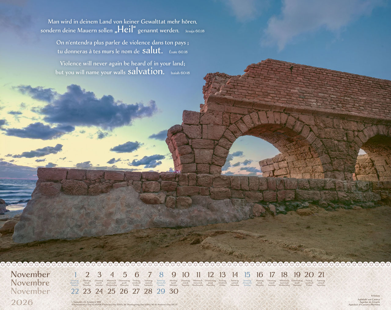 Israel Shalom 2026 - Wandkalender