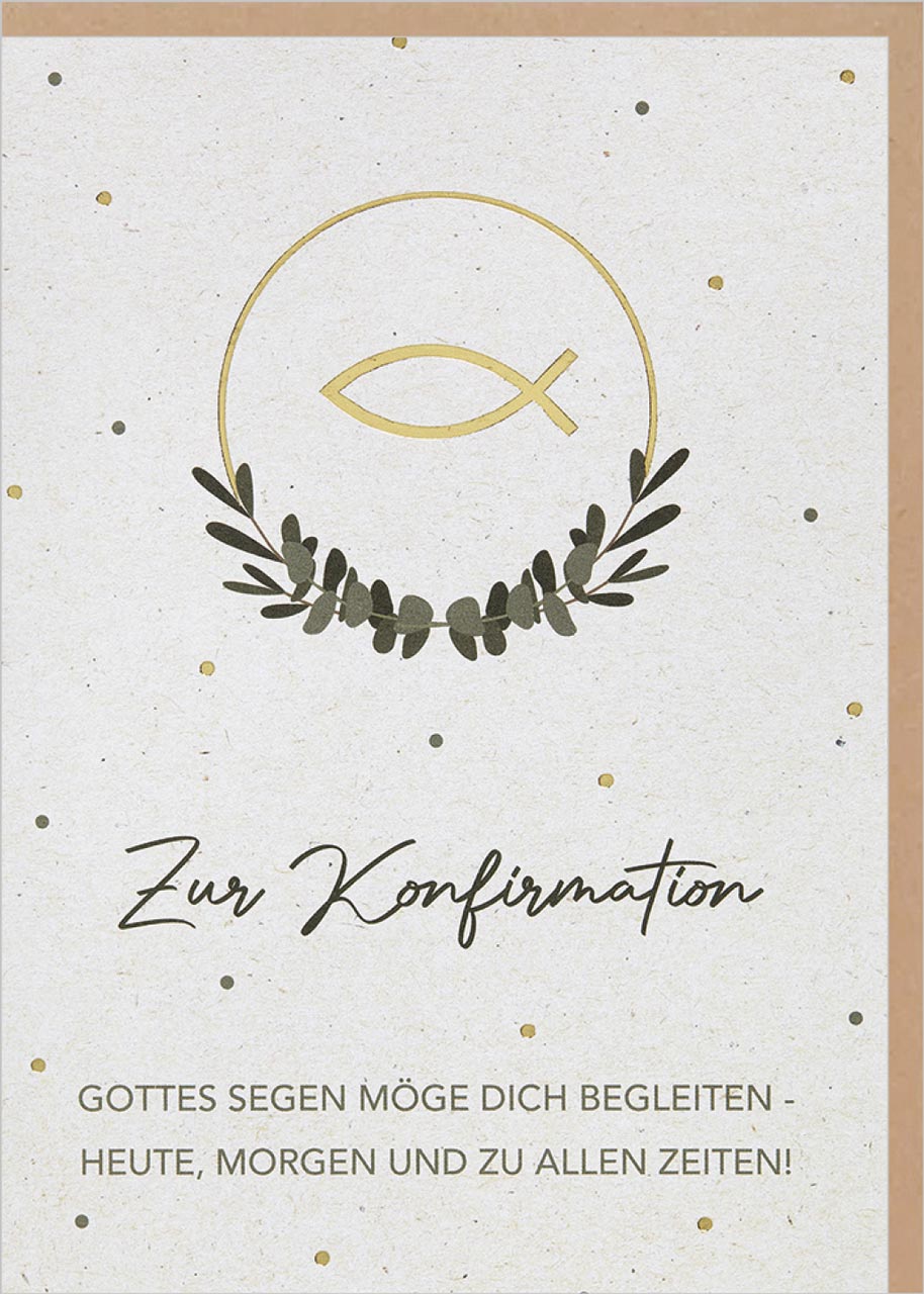 Faltkarte Zur Konfirmation Wünsche -  Anlass: Konfirmation (11,5 x 17 cm)