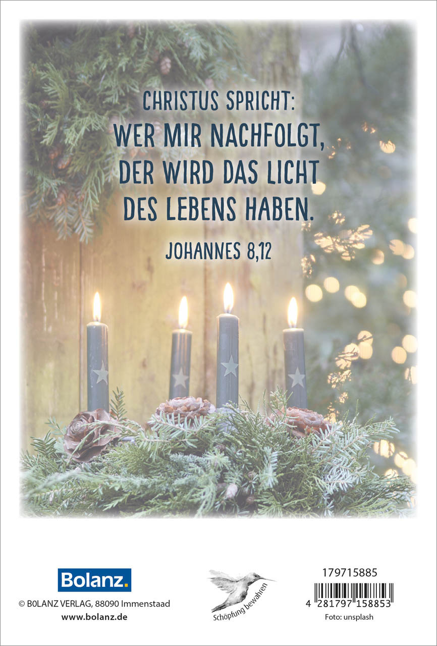 Faltkarte Johannes 8,12 -  Anlass: Weihnachten (11,5 x 17 cm)