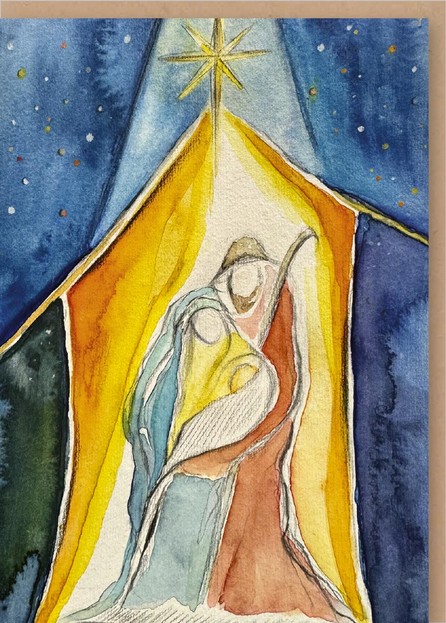 Faltkarten Krippe Simone Riedel -  Anlass: Weihnachten (12 x 17 cm)