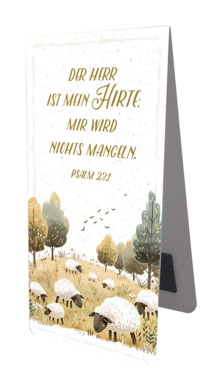 Magnetlesezeichen Schafweide -  Anlass: Krankheit (4,5 x 9,5 cm)