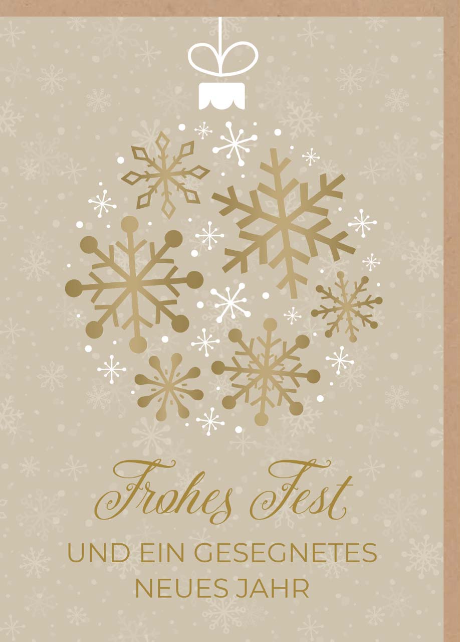 Faltkarte Christbaumkugel -  Anlass: Weihnachten (12 x 17 cm)