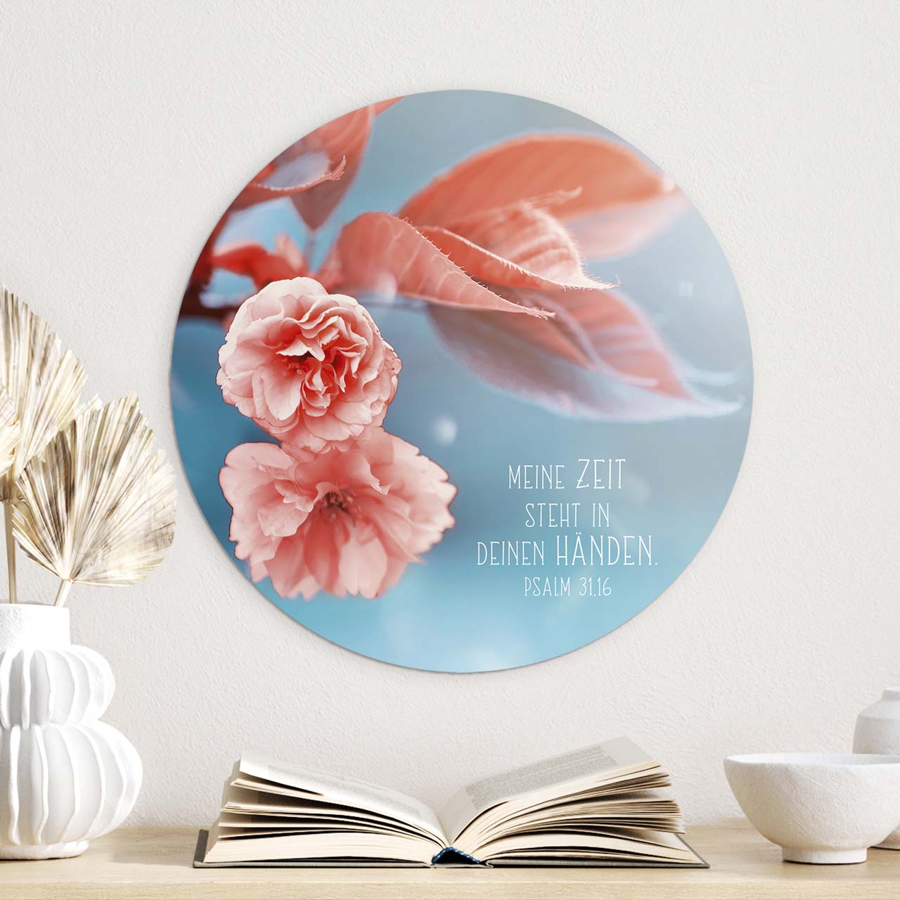 Wandschmuckbild Rote Nelke 40 cm -  (40 cm Durchmesser)