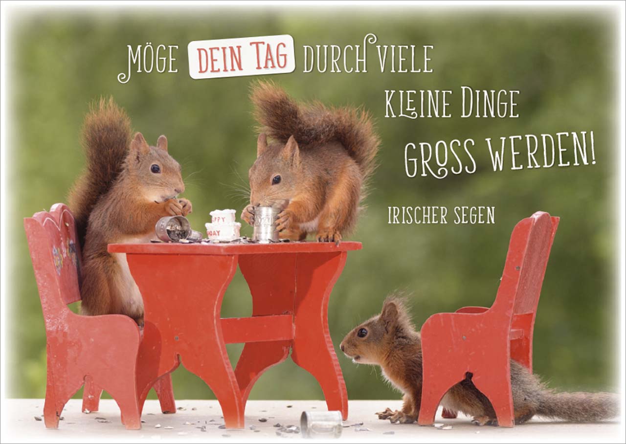 Postkarte Gottes guten Segen - Eichhörnchen -  (14,8 x 10,5 cm)
