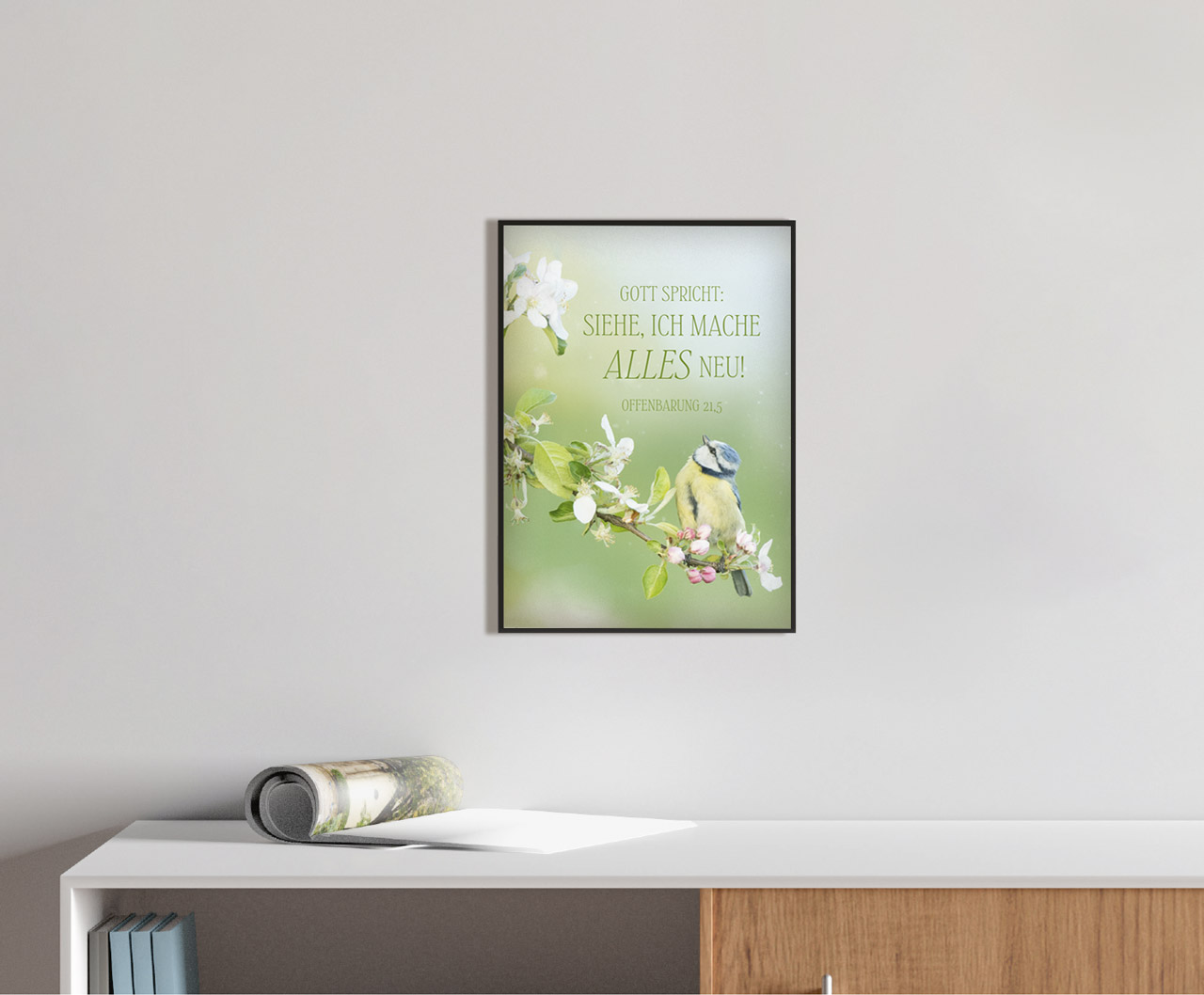 Poster Siehe, ich mache alles neu! Vogel A4