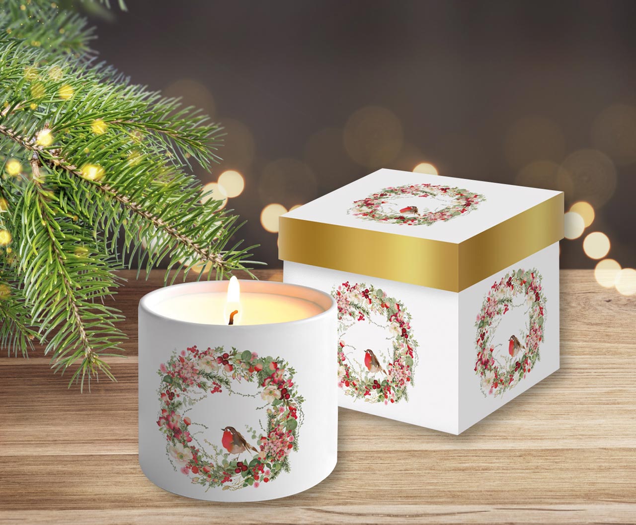 Kerze Weihnachtskranz