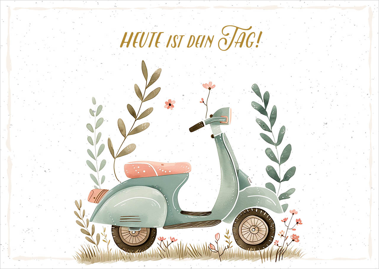 Postkarte Heute ist dein Tag! -  Anlass: Geburtstag (14,8 x 10,5 cm)