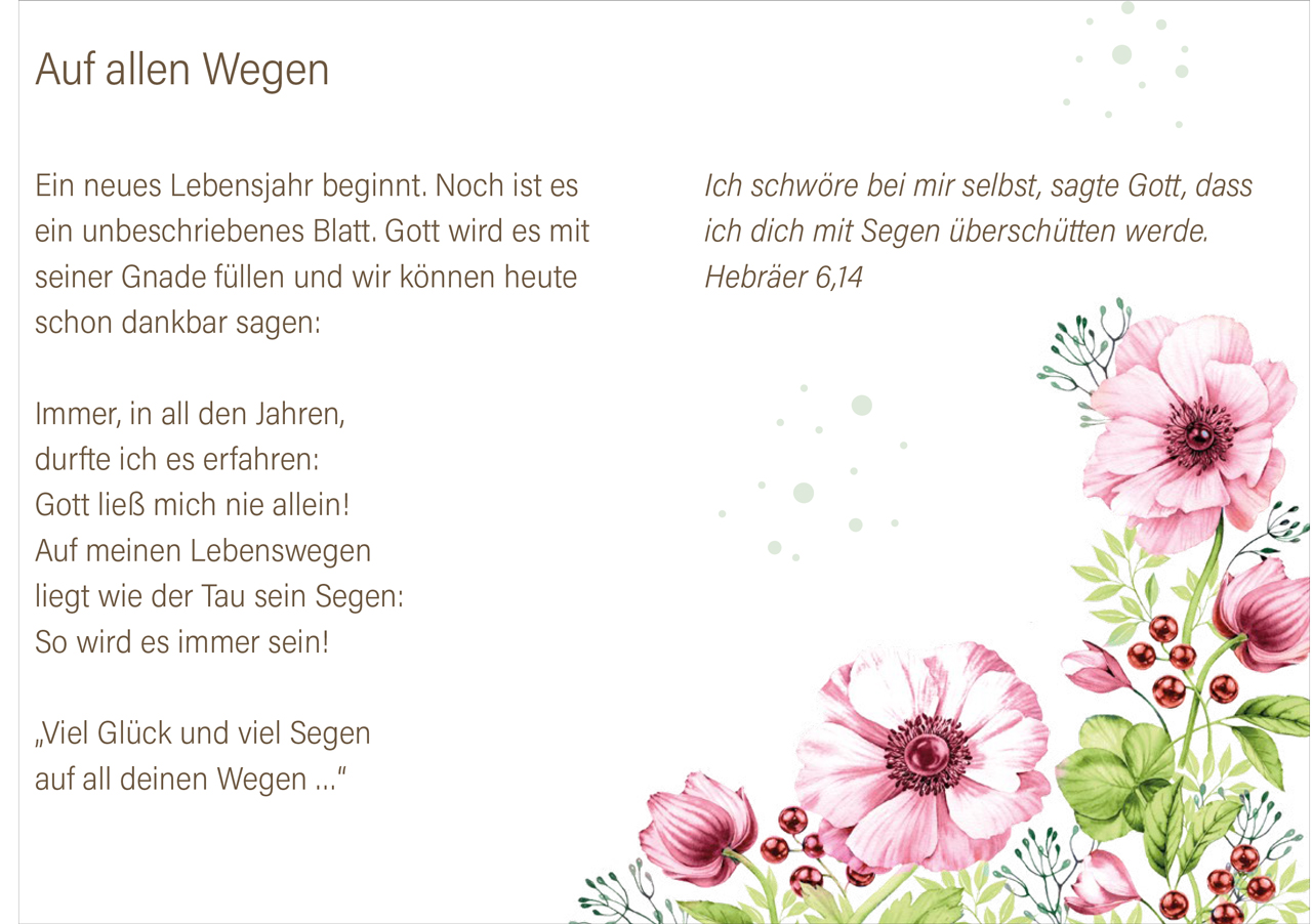 Grußheft - Viel Glück und viel Segen -  Anlass: Geburtstag Autor: Erich Remmers (10,5 x 14,8 cm)