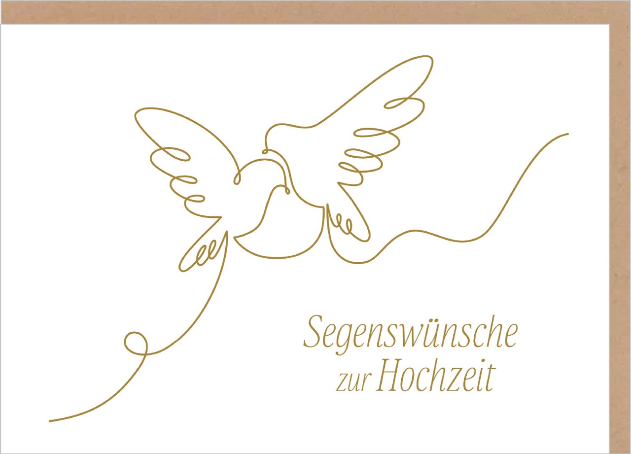 Faltkarte Hochzeit Vögel -  Anlass: Hochzeit (17 x 12 cm)
