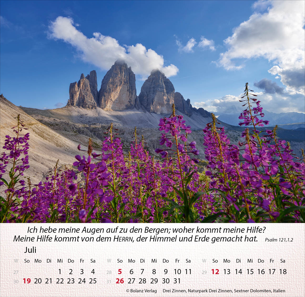 Berge 2026 - Tischkalender