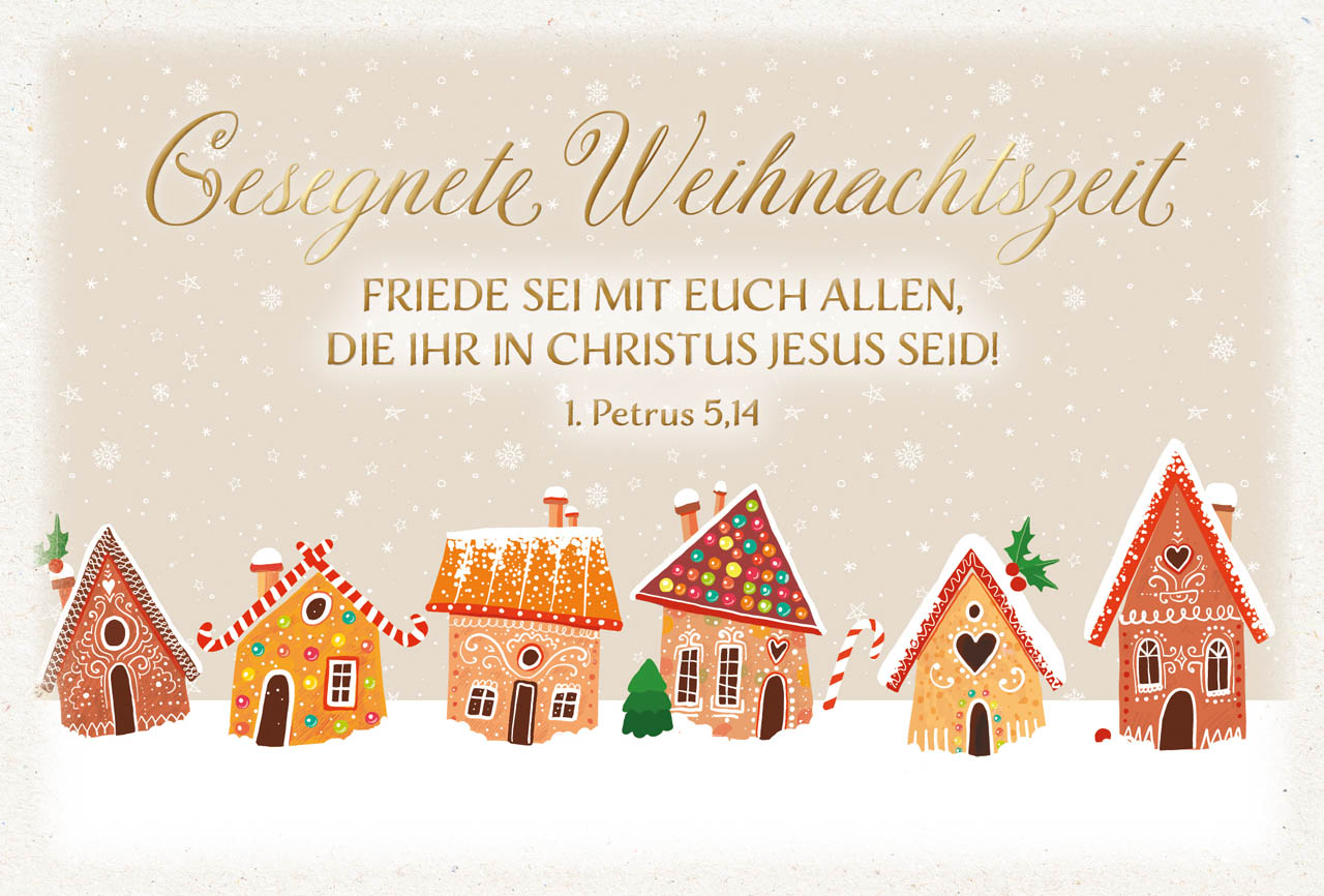 Postkarte Friede sei mit euch allen -  Anlass: Weihnachten (14,8 x 10,5 cm)