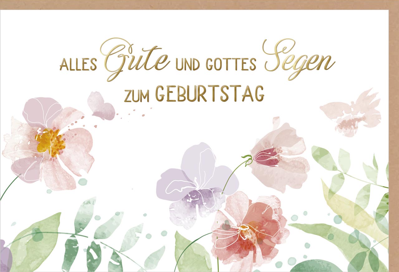 Faltkarte Alles Gute und Gottes Segen -  Anlass: Geburtstag (17 x 11,5 cm)