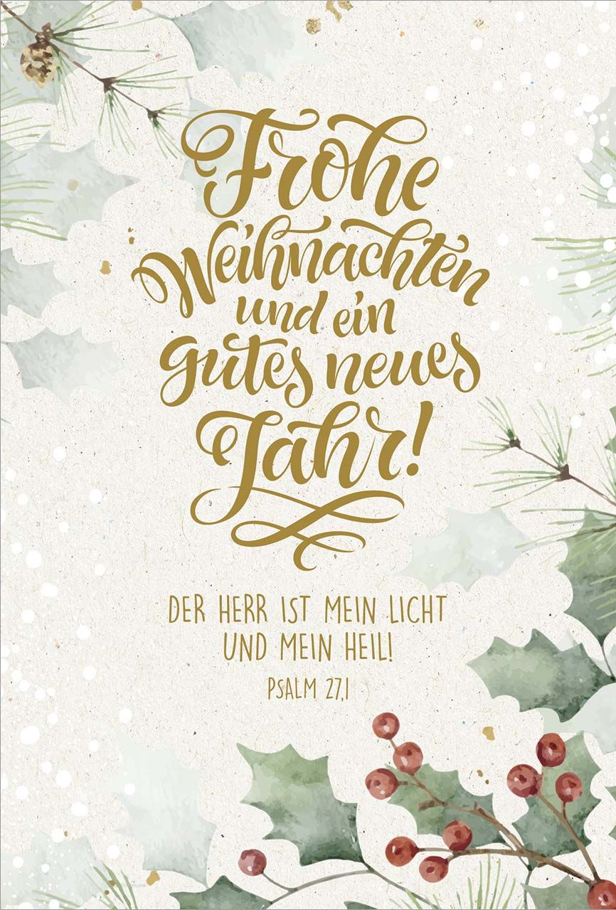 Postkarte Ilex im Schnee -  Anlass: Weihnachten (10,5 x 14,8 cm)