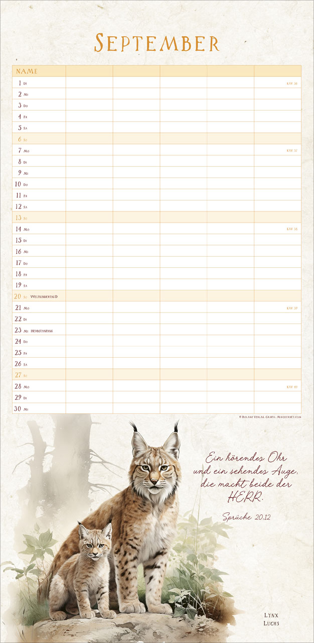 NaturWunder des Schöpfers 2026 - Familienplaner