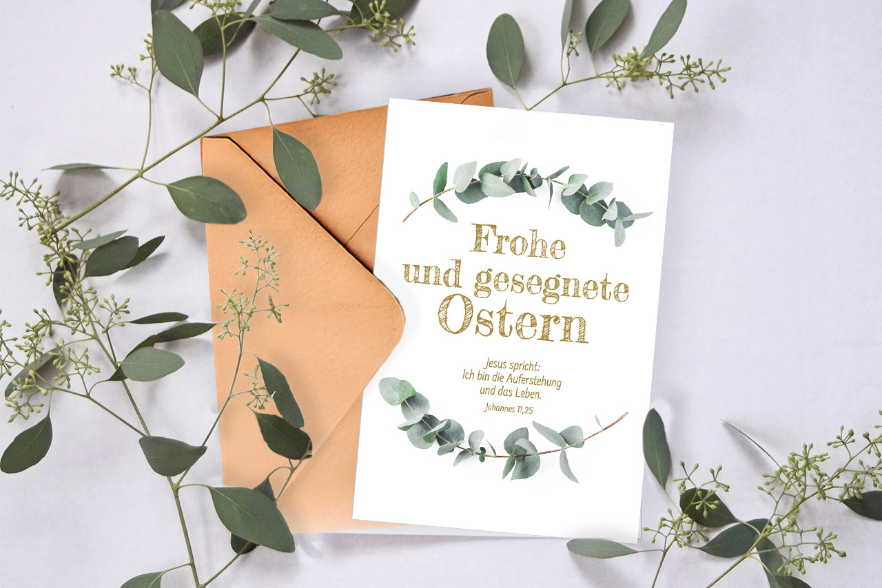 Faltkarte Frohe Ostern -  Anlass: Ostern (12 x 17 cm)