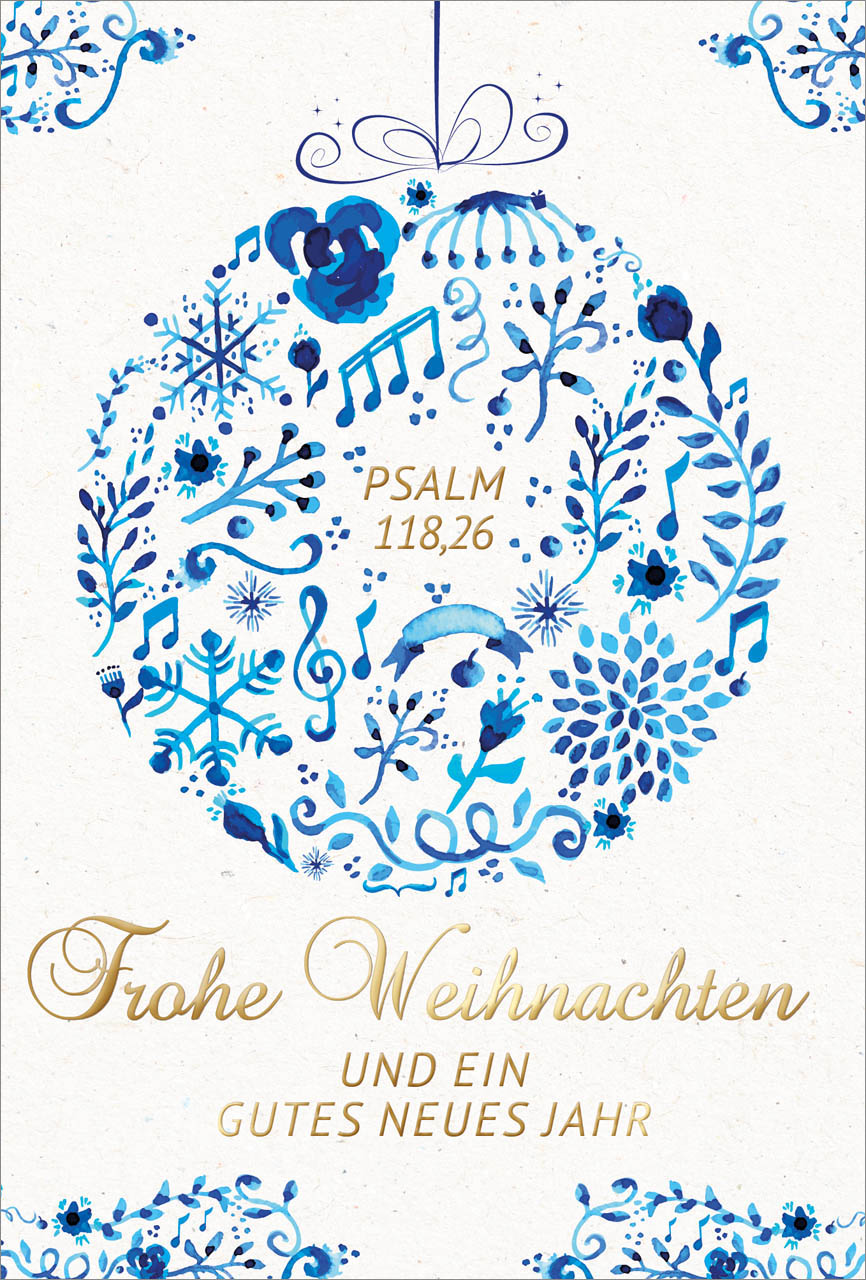 Faltkarte Kugel Psalm 118,26 -  Anlass: Weihnachten (11,5 x 17 cm)