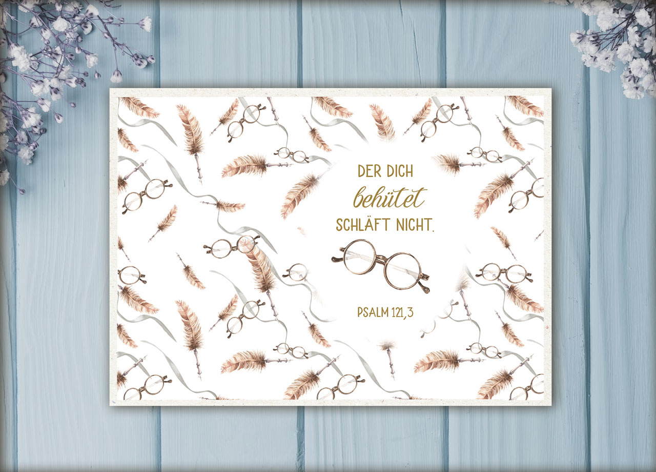 Postkarte Der Dich behütet schläft nicht -  (14,8 x 10,5 cm)