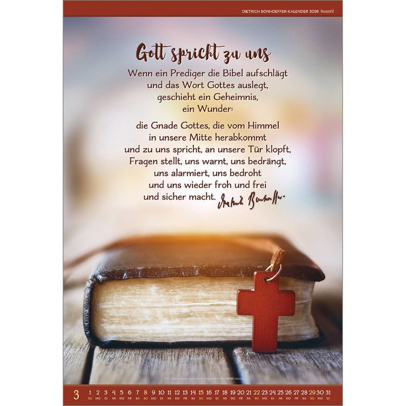Gott ist für uns 2026 -  Autor: Dietrich Bonhoeffer