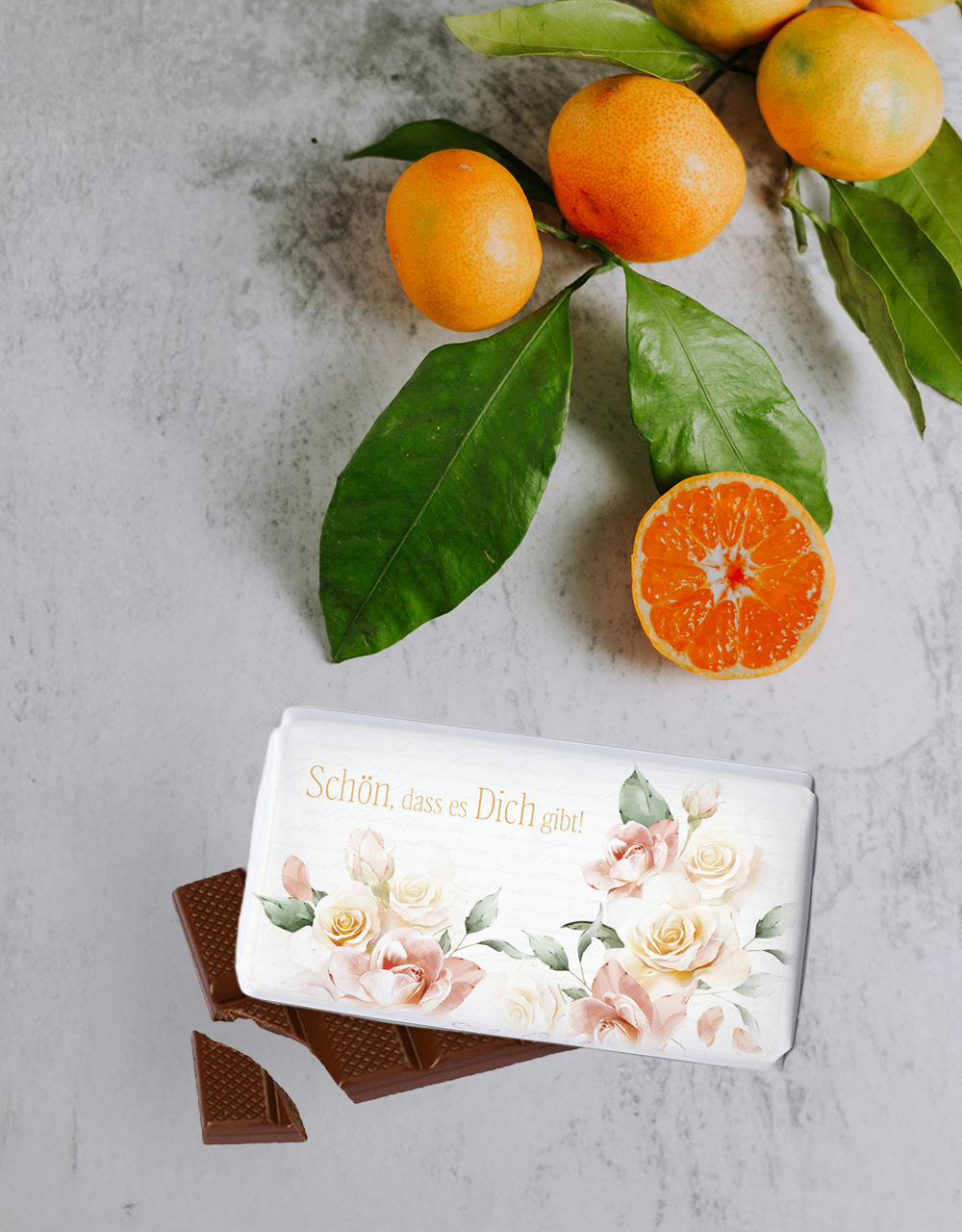Schokolade Rosen -  (9,5 x 5,5 cm)