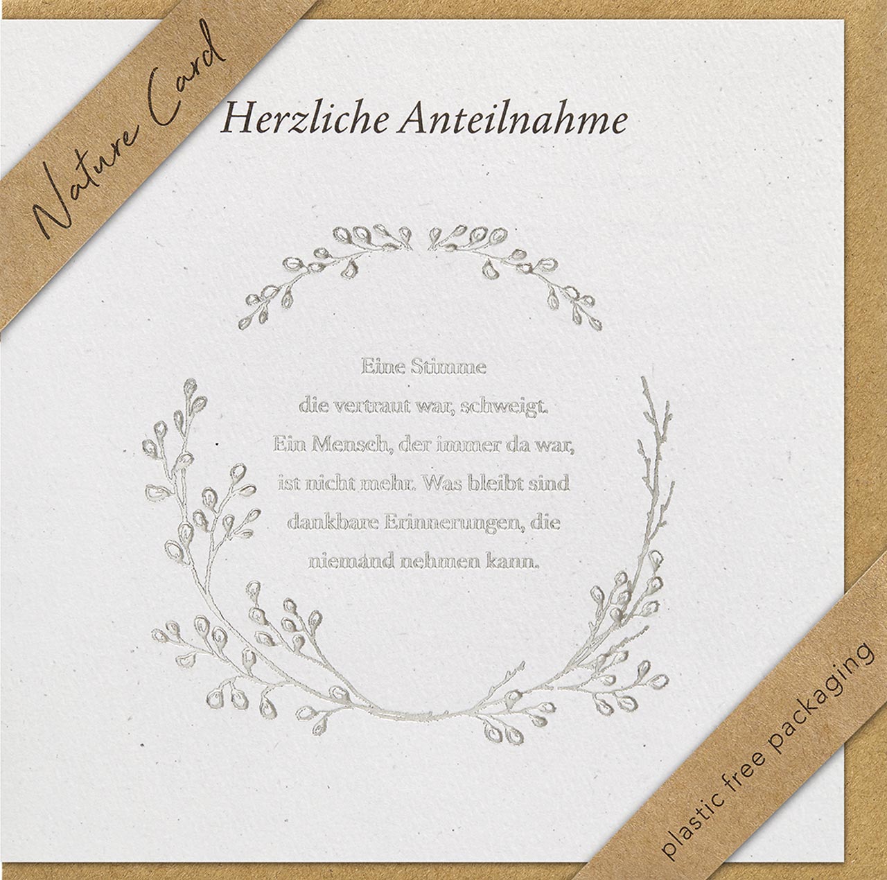 Faltkarte Herzliche Anteilnahme -  Anlass: Trauer (15,5 x 15,5 cm)