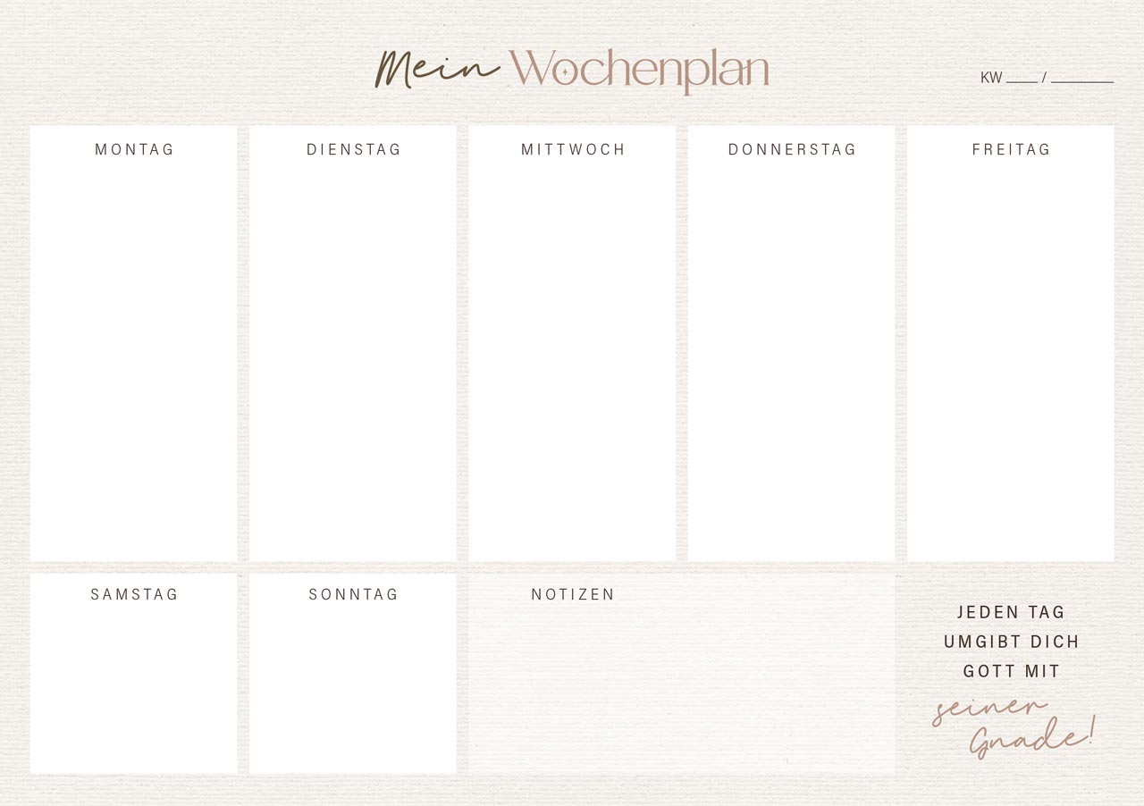 Mein Wochenplaner -  (21 x 14,8 cm)