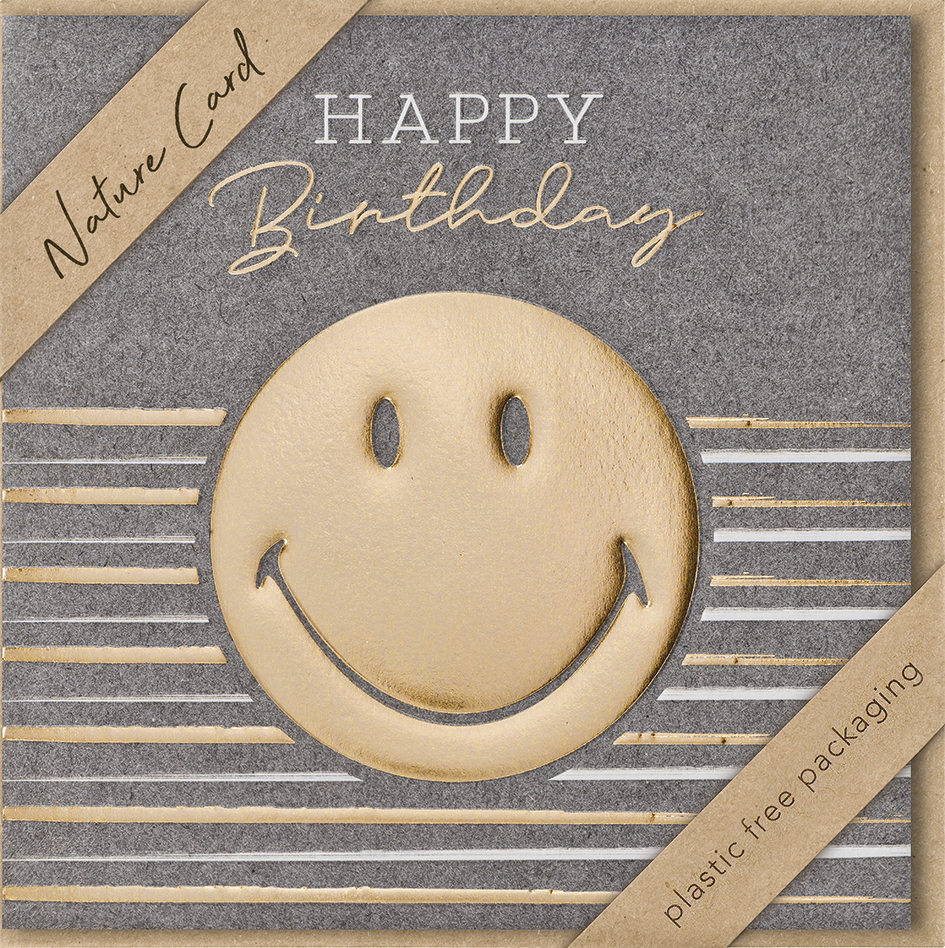 Faltkarte Smiley -  Anlass: Geburtstag (15,5 x 15,5 cm)