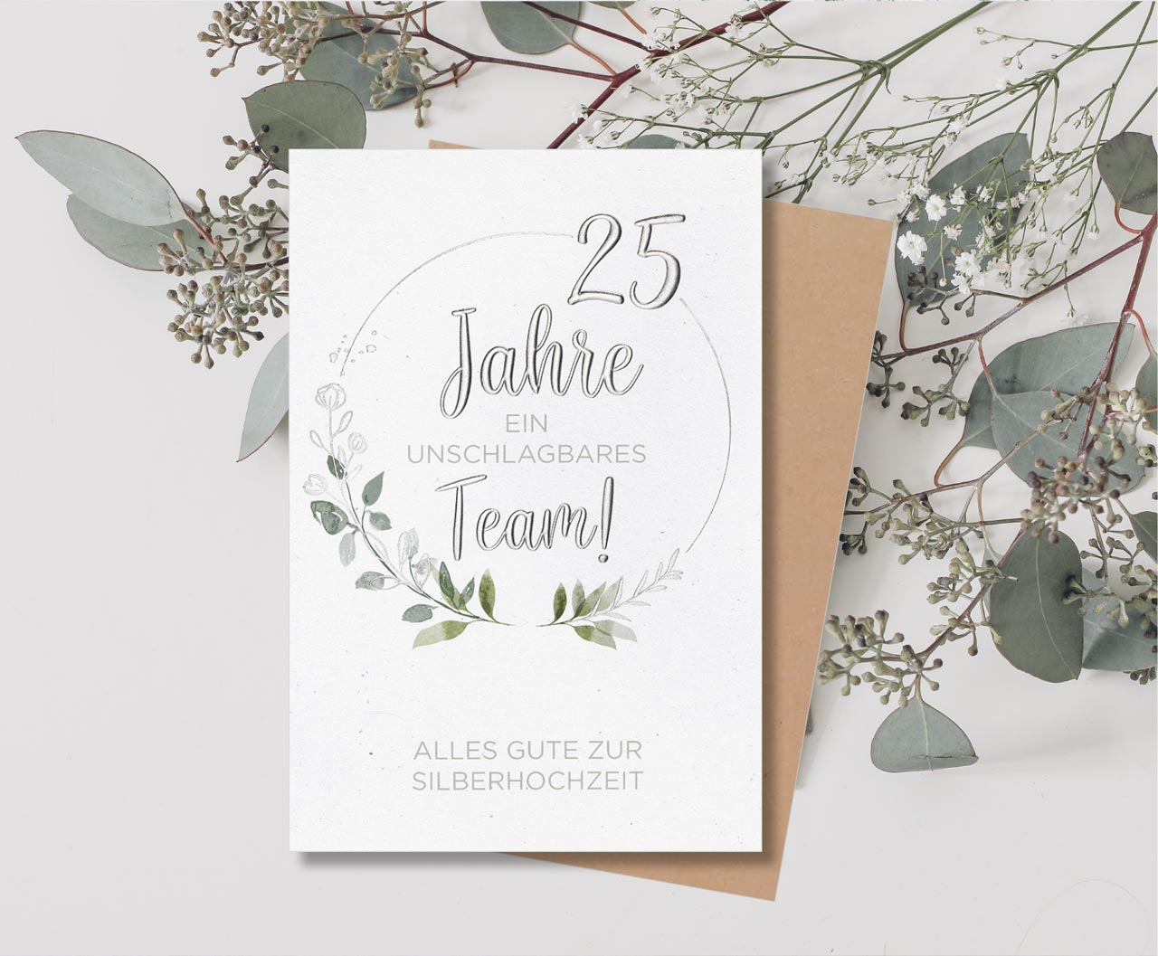 Faltkarte Silberhochzeit Ein unschlagbares Team