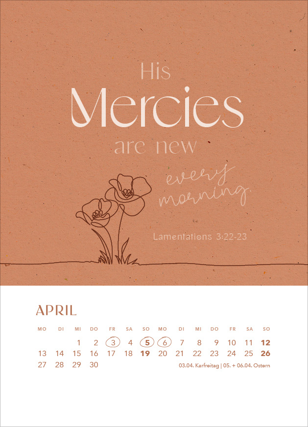 Hoffnung für immer 2026 - Tischkalender mit Holzaufsteller