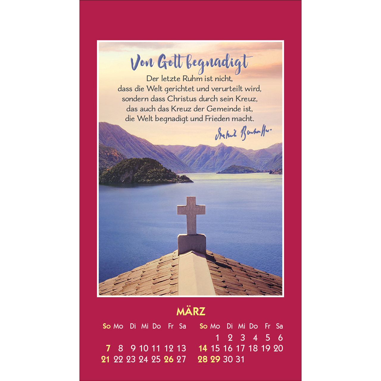 Gott ist bei dir 2027 – Aufkleberkalender -  (6 x 10,5 x 0,1 cm)