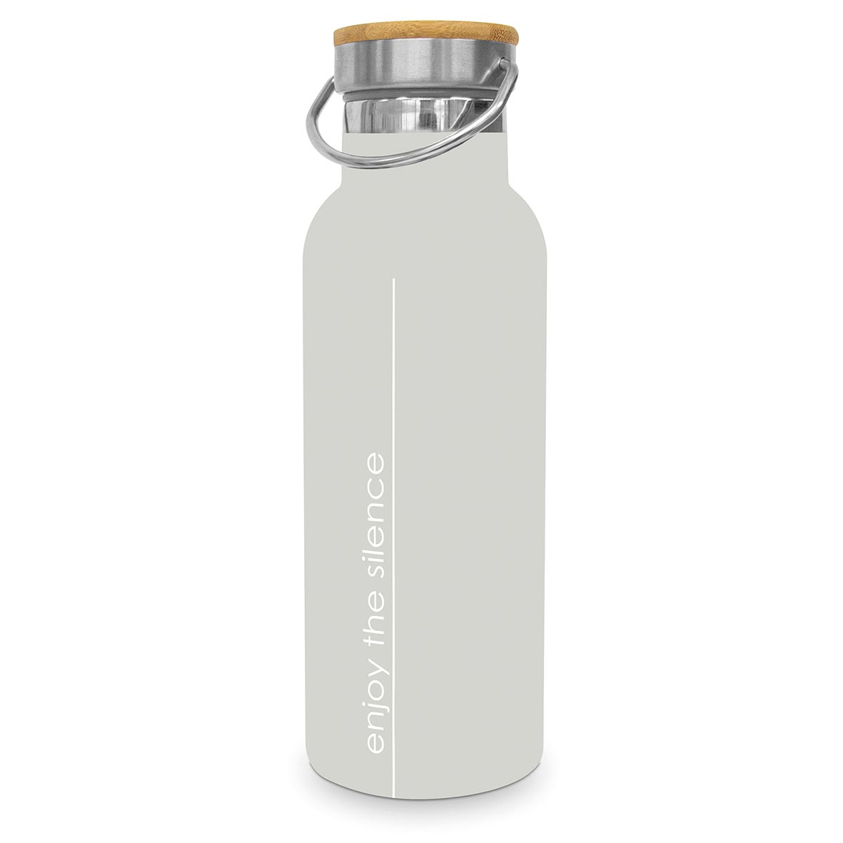 Edelstahl-Isolierflasche 'taupe' -  (7 x 7 x 22 cm)