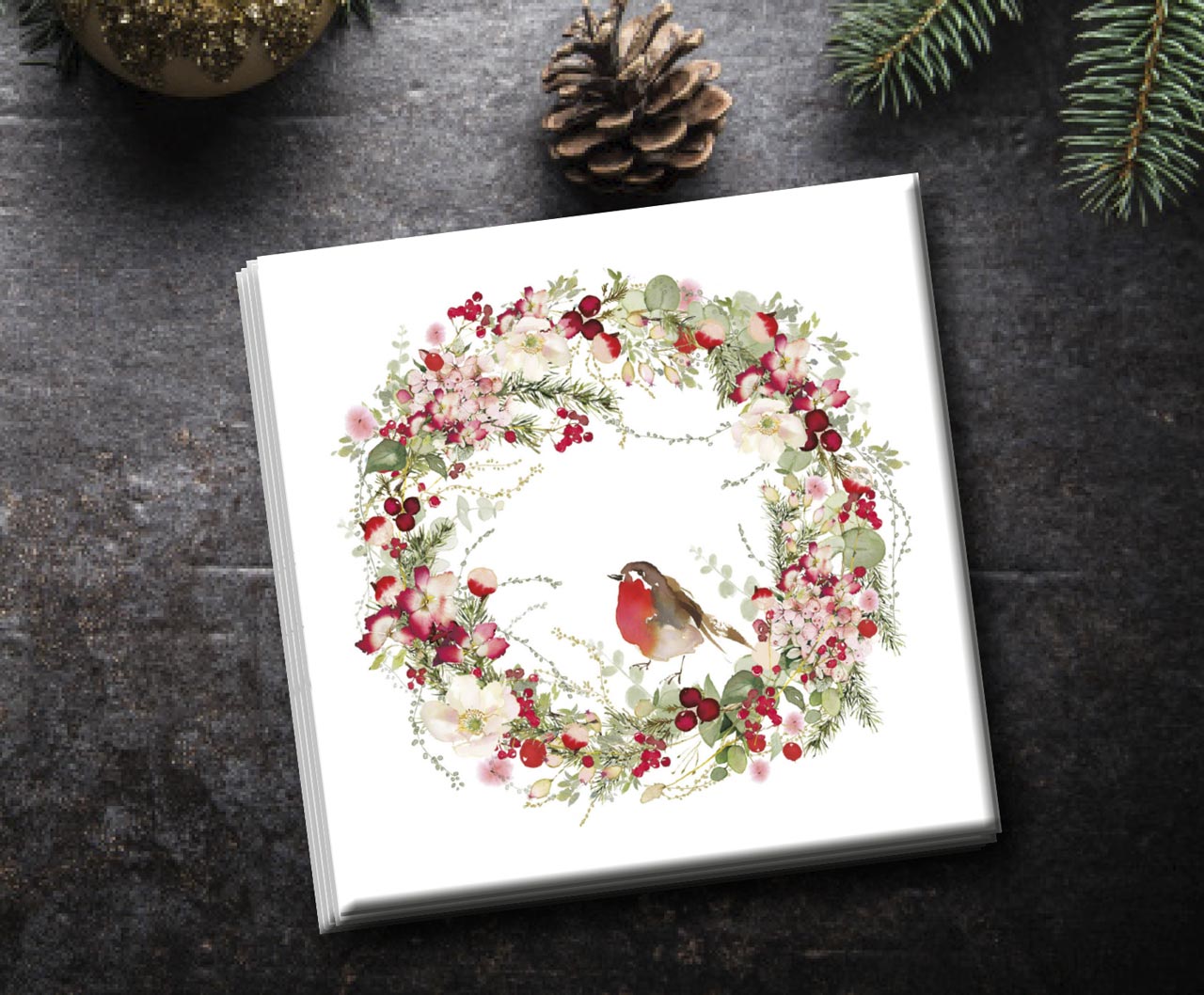 Servietten Weihnachtskranz