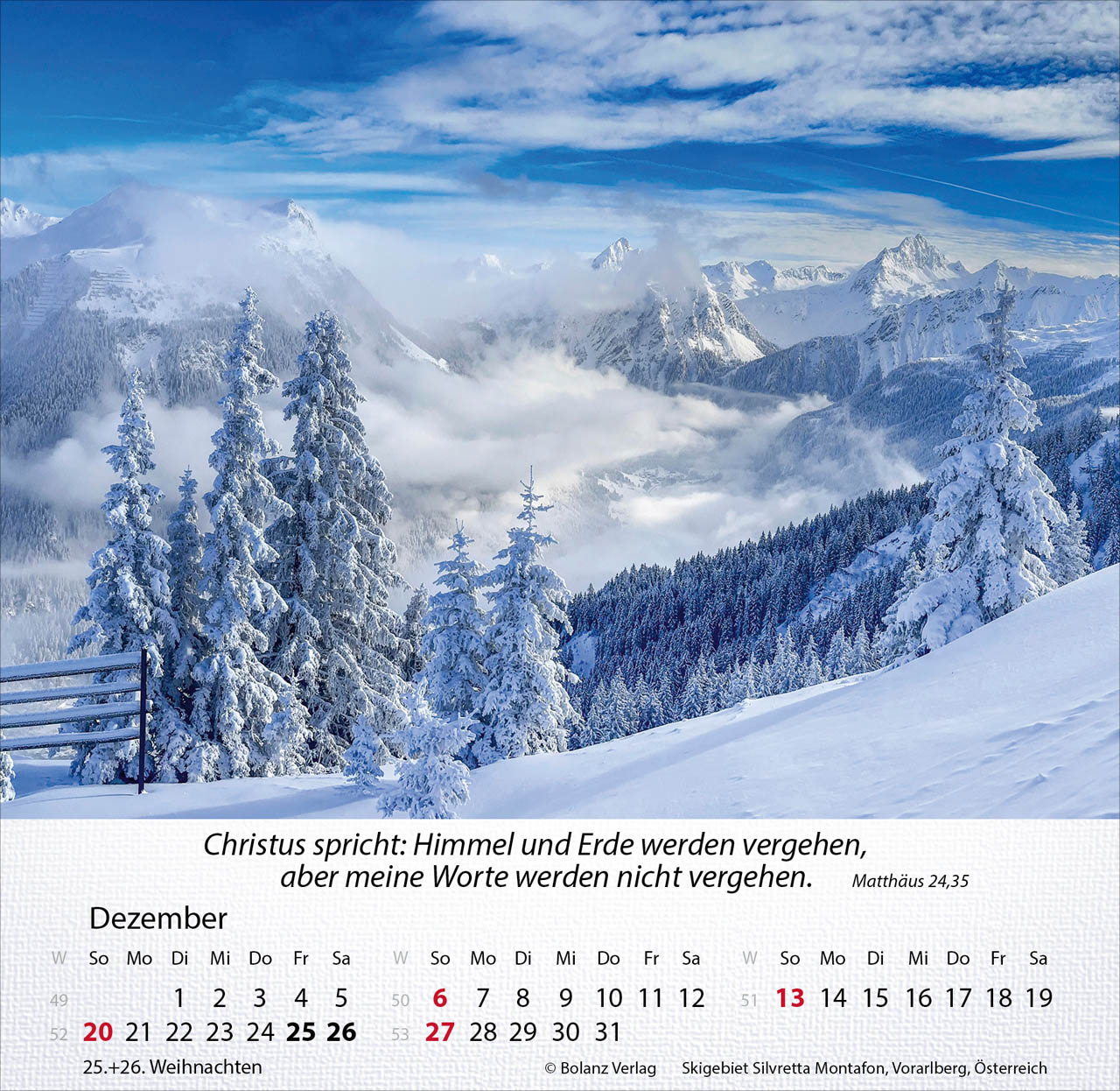 Berge 2026 - Tischkalender