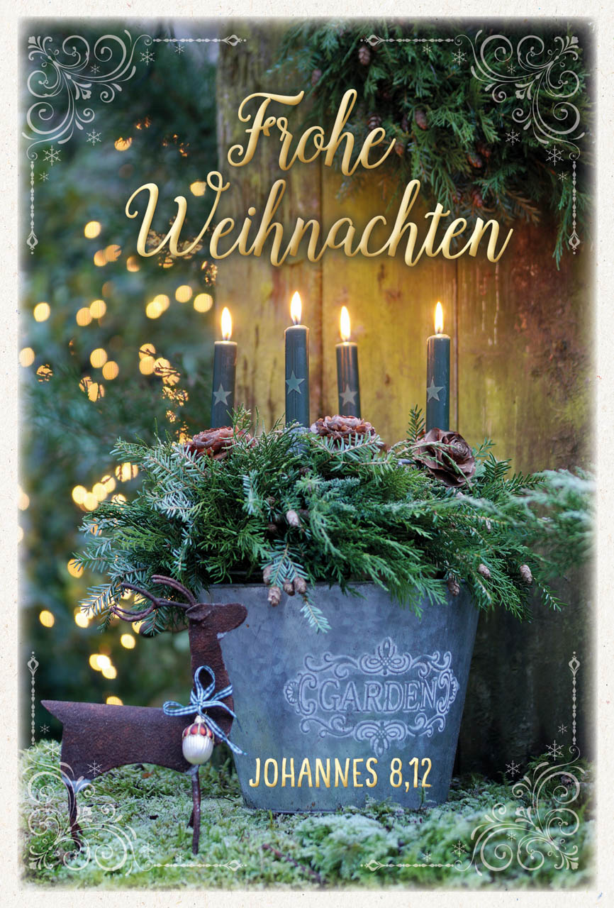 Postkarte mit Johannes 8,12 -  Anlass: Weihnachten (10,5 x 14,8 cm)