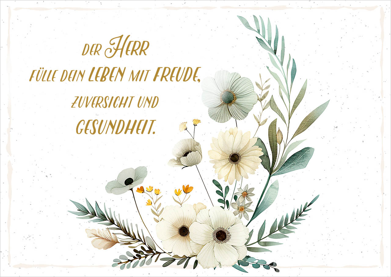Postkarte Blumenkranz -  Anlass: Krankheit (14,8 x 10,5 cm)