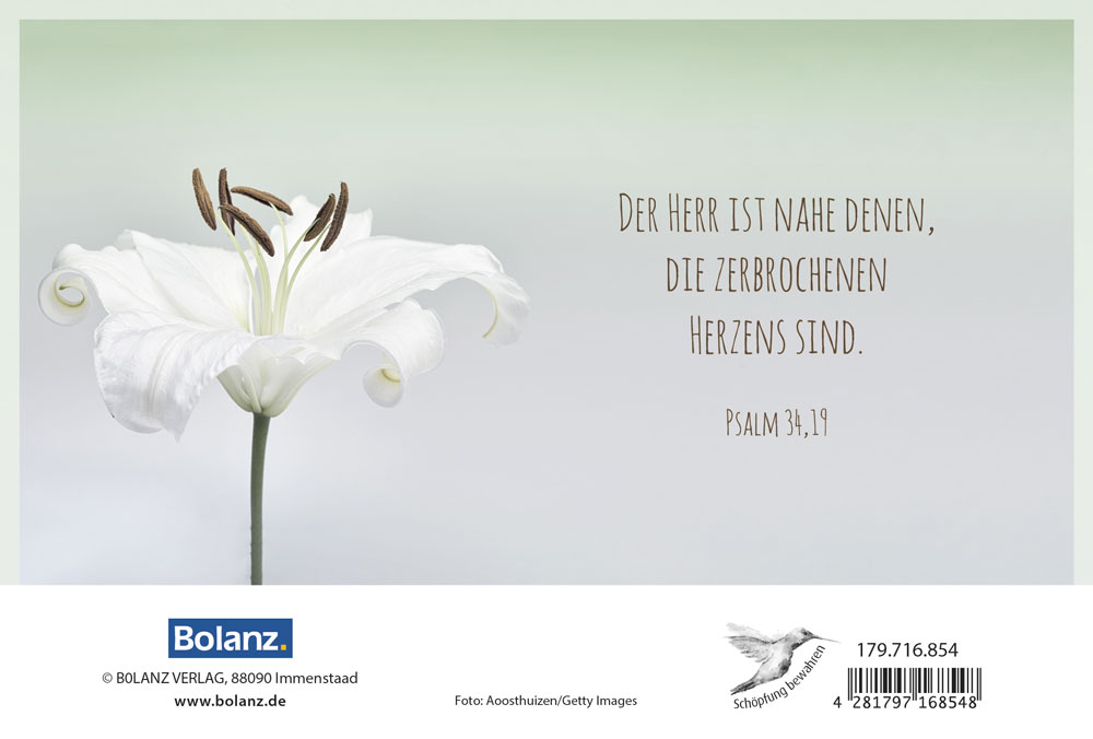 Faltkarte Unvergessen -  Anlass: Trauer (17 x 11,5 cm)