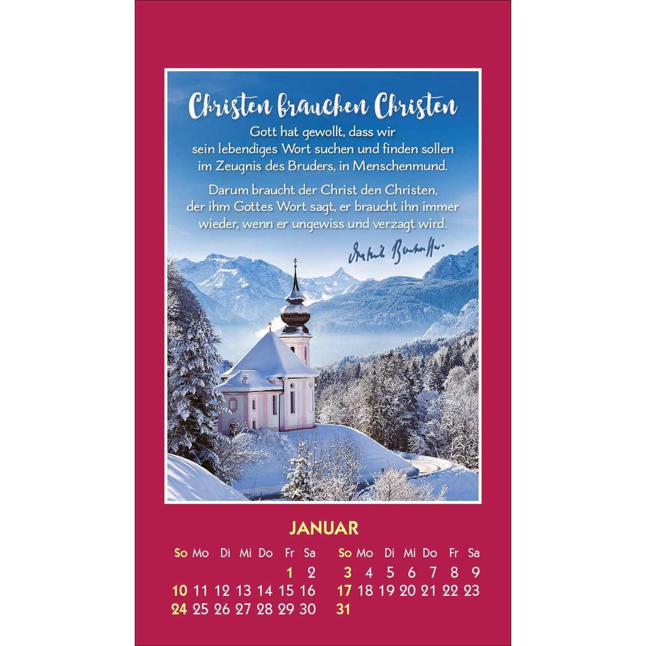 Gott ist bei dir 2027 – Aufkleberkalender -  (6 x 10,5 x 0,1 cm)