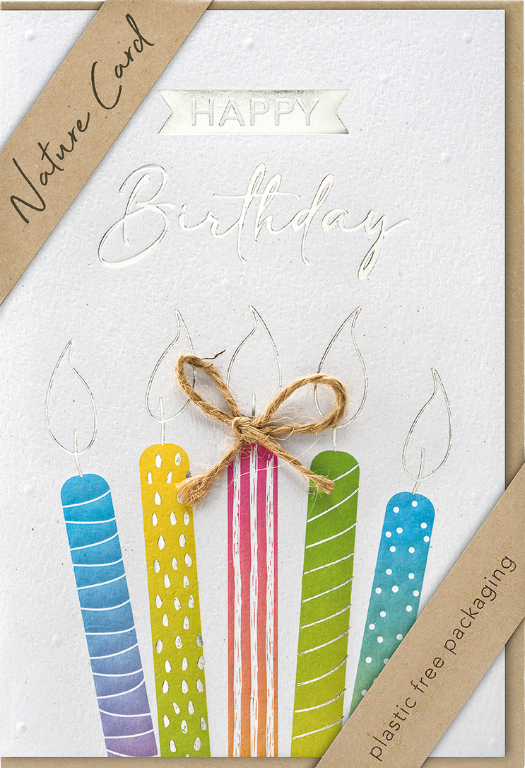 Faltkarte Fünf Kerzen -  Anlass: Geburtstag (11,5 x 17 cm)