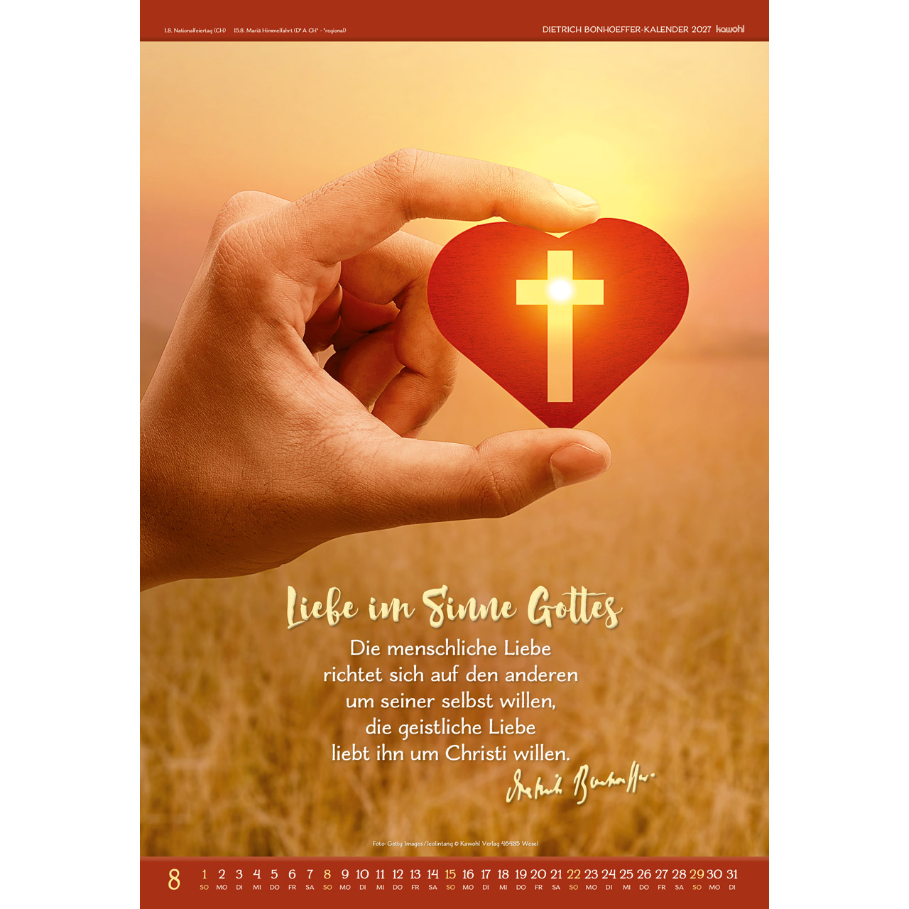 Gott ist für uns 2027 -  (30 x 44 x 0,1 cm)