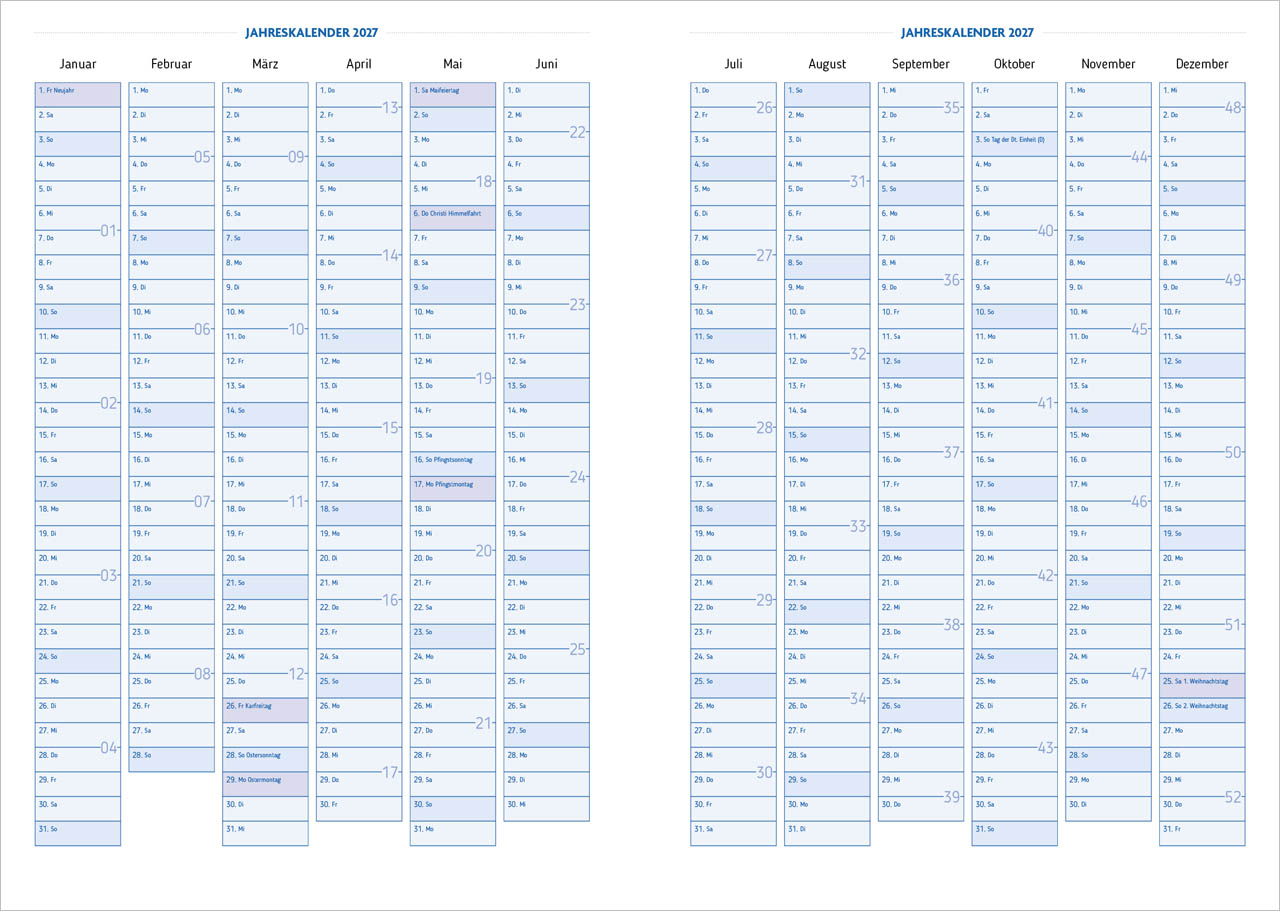 Agenda – Für jeden Tag 2027