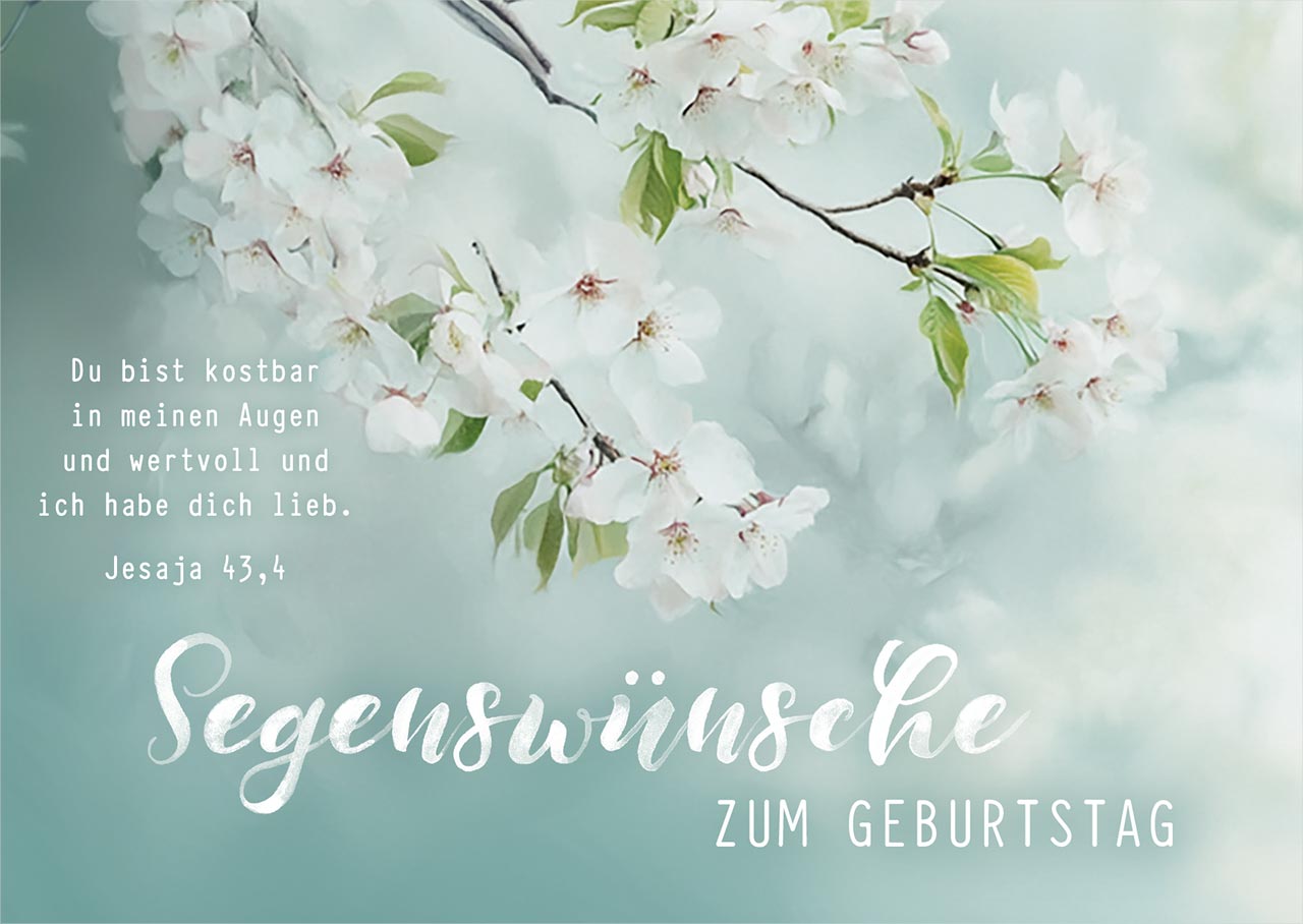 Postkarte Geburtstag Jesaja 43:4 -  Anlass: Geburtstag (14,8 x 10,5 cm)
