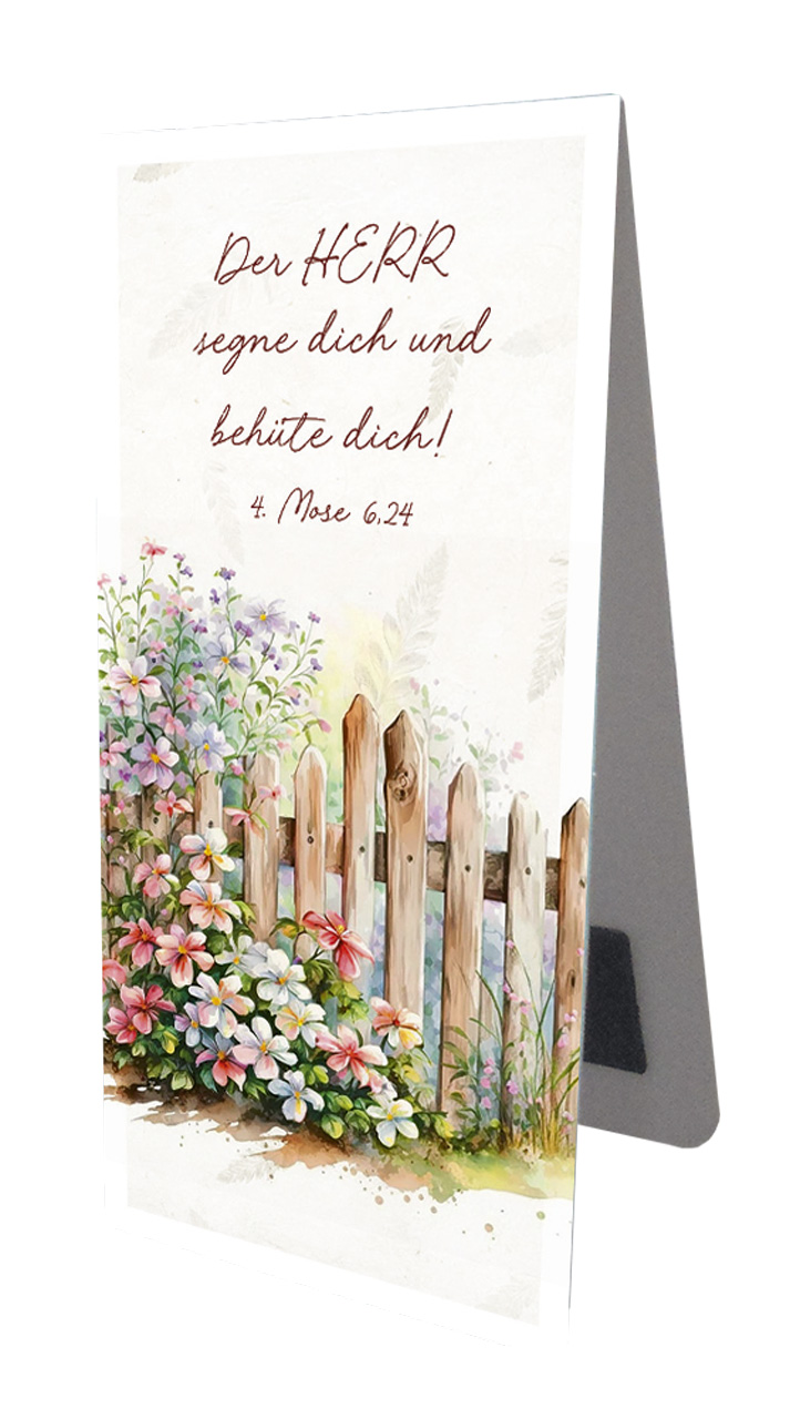 Magnetlesezeichen Gartenblumen -  Anlass: Geburtstag (4,5 x 9,5 cm)