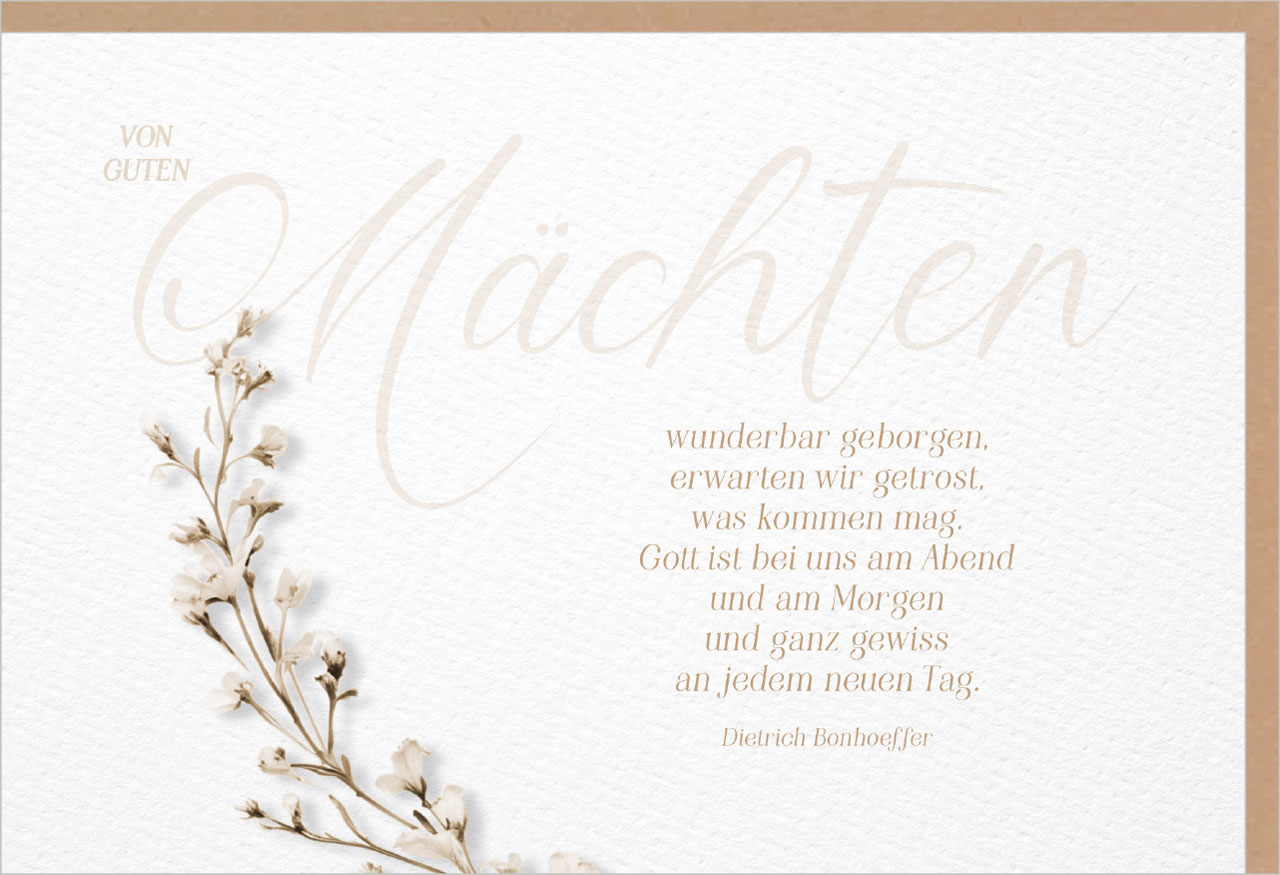 Faltkarte Trauer Dietrich Bonnhoeffer