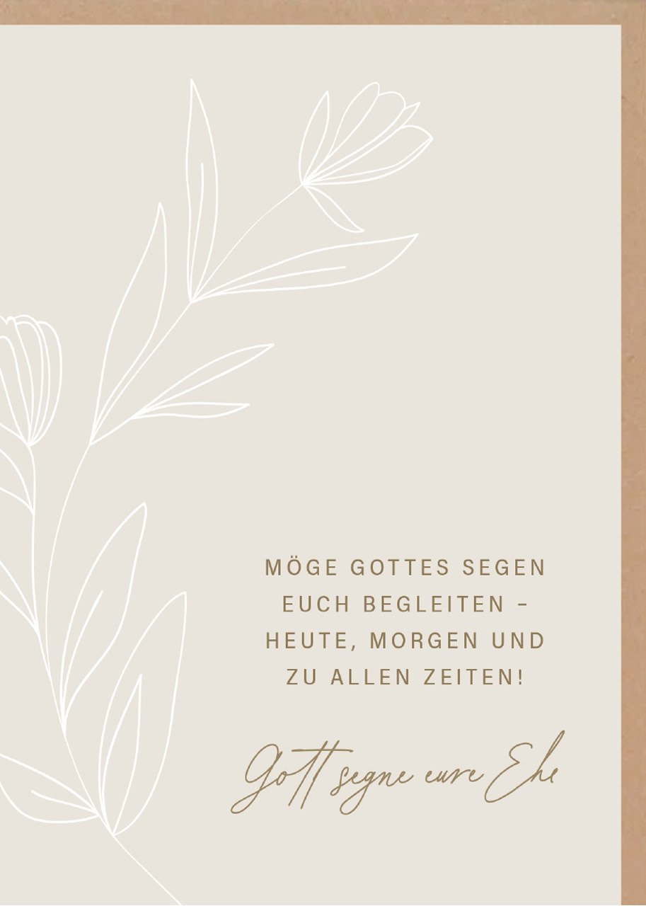Faltkarte Gott segne eure Ehe -  Anlass: Hochzeit