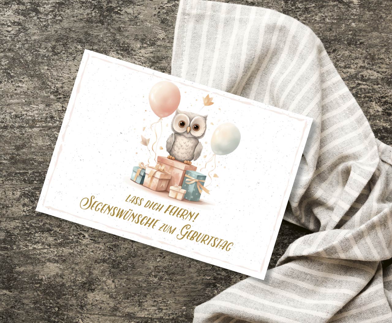 Postkarte Eule zum Geburtstag -  Anlass: Geburtstag (14,8 x 10,5 cm)