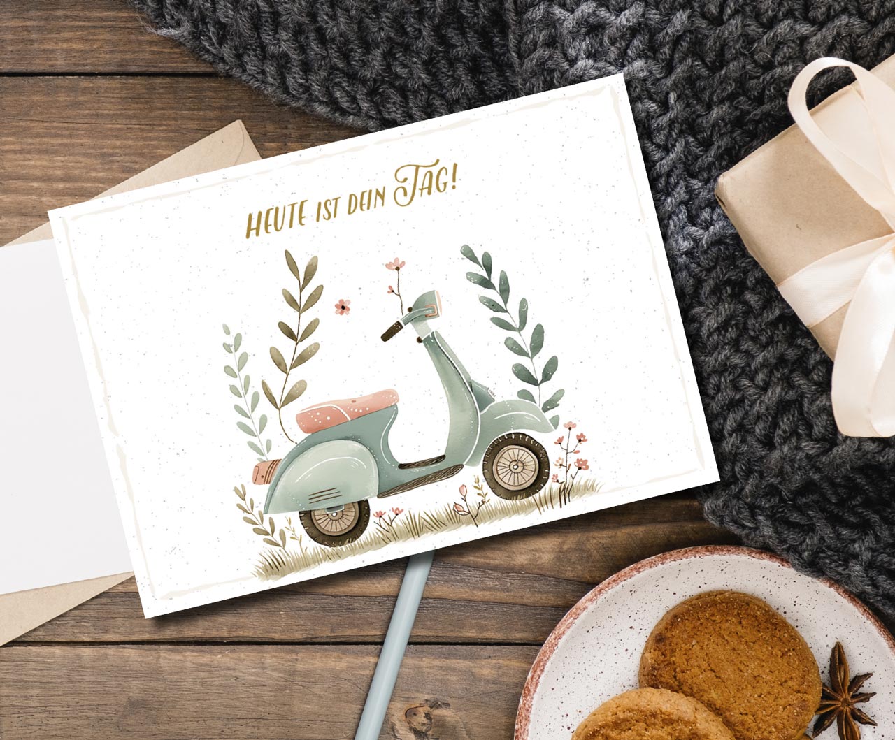 Postkarte Heute ist dein Tag! -  Anlass: Geburtstag (14,8 x 10,5 cm)