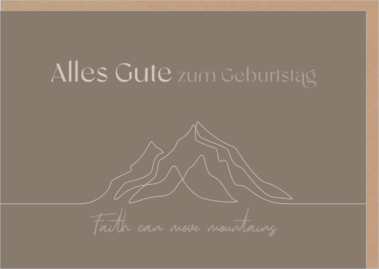 Faltkarte Faith can move mountains -  Anlass: Geburtstag